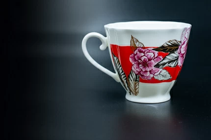 Чашка с блюдцем Красная Роза, на форме Гвоздика, арт 61.20991.00.1