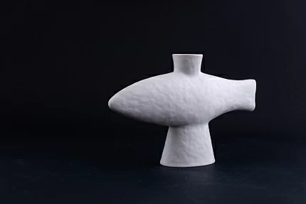 Подсвечник Рыба малый размер, Белая, арт 60.01874.00.1