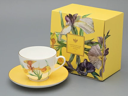 Чашка с блюдцем L’Art des Fleurs в подарочной упаковке, форма Весенняя 2, рисунок Лесной свет, арт 81.33401.00.1 Чашка с блюдцем L’Art des Fleurs в подарочной упаковке, форма Весенняя 2, рисунок Лесной свет, арт 81.33401.00.1