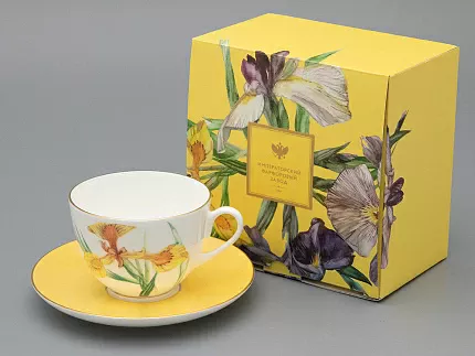 Чашка с блюдцем L’Art des Fleurs в подарочной упаковке, форма Весенняя 2, рисунок Лесной свет, арт 81.33401.00.1