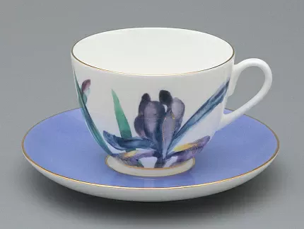 Чашка с блюдцем L’Art des Fleurs в подарочной упаковке, форма Весенняя 2, рисунок Аметистовое пламя, арт 81.33403.00.1