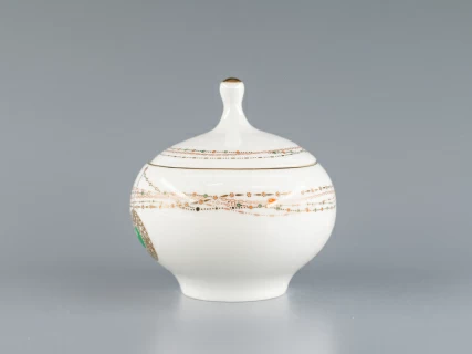 Сахарница форма Яблочко, рисунок Золотой медальон 250 мл арт. 80.65392.00.1,  Сахарница форма Яблочко, рисунок Золотой медальон 250 мл арт. 80.65392.00.1,