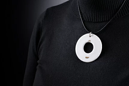 Подвеска Кольцо широкое, Белый Глянец, арт 60.15865.00.1