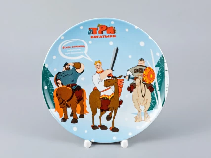 Подарочный набор декоративный 200 мм форма Эллипс рисунок Три богатыря Зима арт. 81.25186.00.1, 