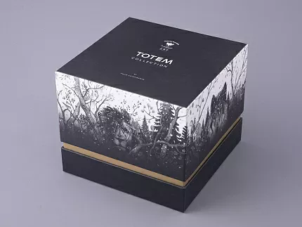 Бокал с блюдцем Тотем в подарочной упаковке, рисунок Волк, арт. 81.28374.00.1