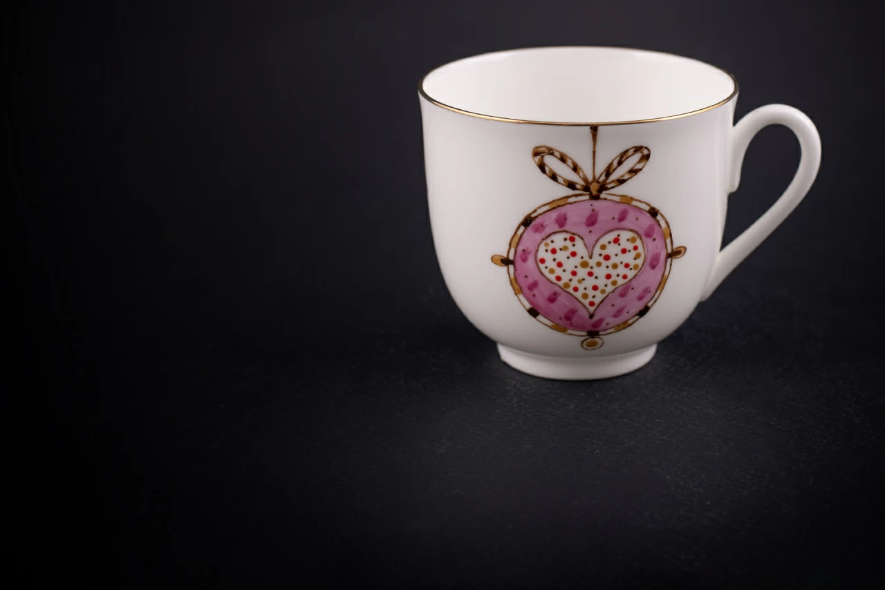 Чашка с блюдцем кофейная, форма Ландыш, рисунок Серечное поздравление, арт 61.21046.00.1, 