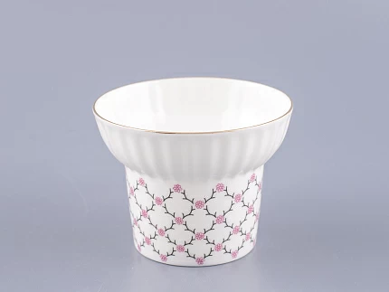 Чашка с блюдцем кофейная 155 мл форма Волна рисунок Розовая сетка арт. 81.14621.00.1