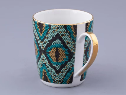 Чашка с блюдцем чайная. форма Колокол. рисунок Боа зеленый, арт. 81.32687.00.1, 