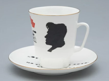 Чашка с блюдцем 165 мл форма Майская рисунок Русские писатели Маяковский, арт. 81.32128.00.1, 