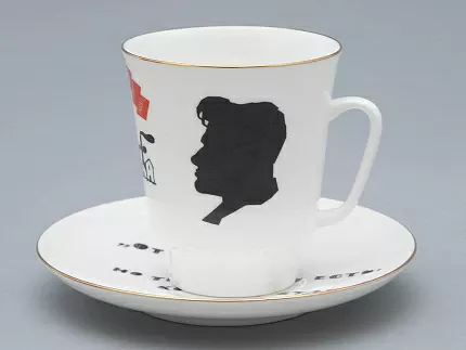 Чашка с блюдцем 165 мл форма Майская рисунок Русские писатели Маяковский, арт. 81.32128.00.1