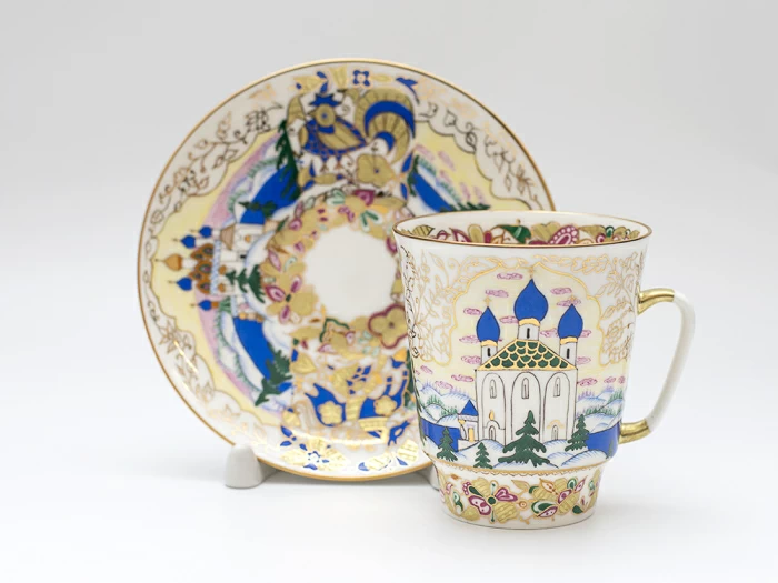 Чашка с блюдцем кофейная 165 мл форма Майская рисунок Русь арт. 81.10379.00.1, 