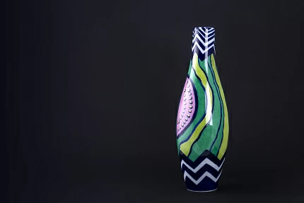 Ваза Арбузный зигзаг на форме Высокая арт 60.14698.00.1