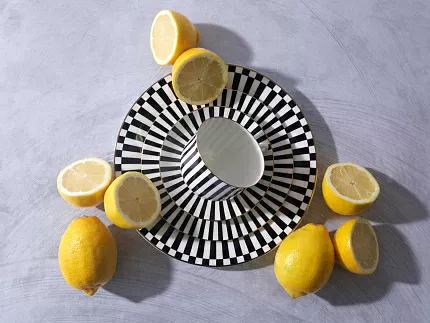 Чашка с блюдцем чайная форма Ландыш рисунок Да и нет Черный, арт. 81.32283.00.1