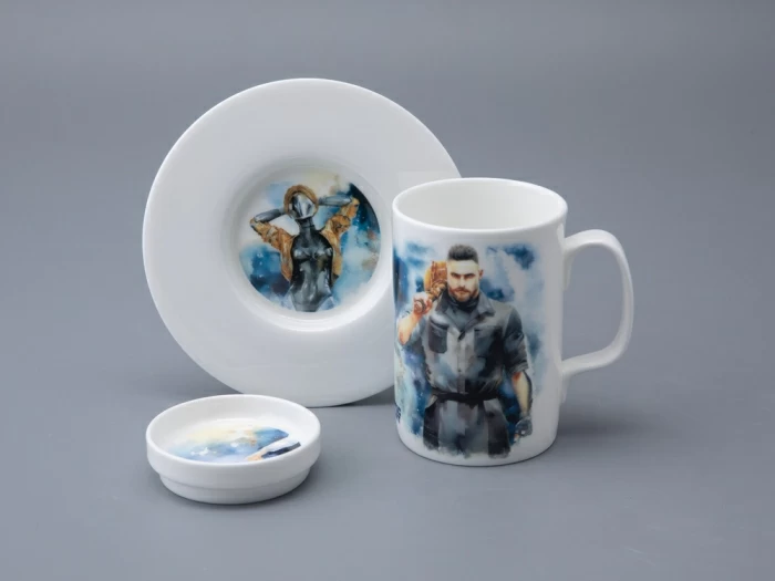 Бокал с блюдцем и крышкой 400мл в подарочной упаковке, форма Топ, рисунок Atomic Heart 1, арт 81.34448.00.1, 