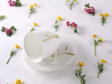 Чашка с блюдцем чайная форма Оливия рисунок Лидия арт. 81.31431.00.1