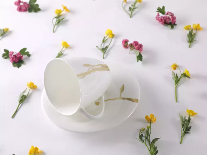 Чашка с блюдцем чайная форма Оливия рисунок Лидия арт. 81.31431.00.1, 