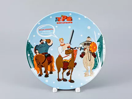 Подарочный набор декоративный 200 мм форма Эллипс рисунок Три богатыря Зима арт. 81.25186.00.1