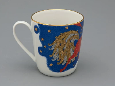 Чашка с блюдцем чайная, форма Колокол рисунок Год лошади, арт. 81.33964.00.1