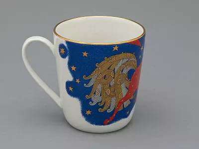 Чашка с блюдцем чайная, форма Колокол рисунок Год лошади, арт. 81.33964.00.1