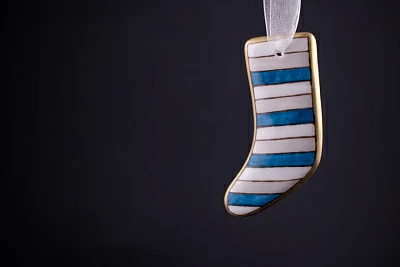 Елочная игрушка Носочек, Зимний вечер, арт 60.07615.00.1