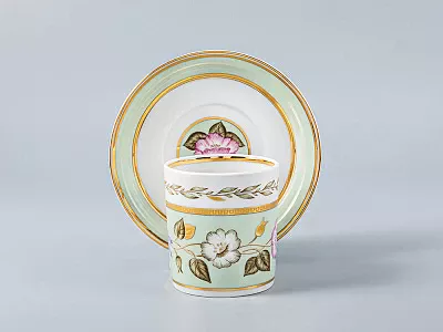 Чашка с блюдцем чайная 220 мл форма Гербовая рисунок Нефритовый фон 1 арт. 81.20825.00.1