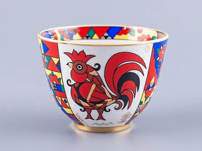 Чашка с блюдцем чайная 250 мл форма Весенняя рисунок Народные узоры арт. 81.18073.00.1