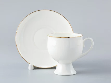 Чашка с блюдцем кофейная 160 мл.,  форма Классическая-2, рисунок Золотая лента арт. 81.13881.00.1, 