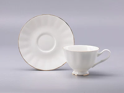 Чашка с блюдцем чайная форма Нега рисунок Золотая лента арт. 81.20571.00.1