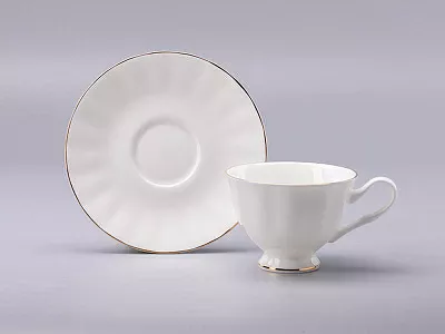 Чашка с блюдцем чайная форма Нега рисунок Золотая лента арт. 81.20571.00.1