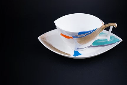 Чашка с блюдцем Белая ночь. Палитра, на форме Ковчег, арт. 61.21017.00.1