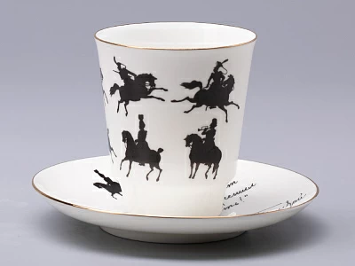 Чашка с блюдцем 165 мл форма Майская рисунок Русские писатели Толстой, арт. 81.31159.00.1 Чашка с блюдцем 165 мл форма Майская рисунок Русские писатели Толстой, арт. 81.31159.00.1