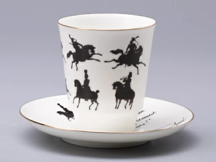 Чашка с блюдцем 165 мл форма Майская рисунок Русские писатели Толстой, арт. 81.31159.00.1, 