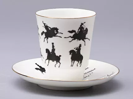 Чашка с блюдцем 165 мл форма Майская рисунок Русские писатели Толстой, арт. 81.31159.00.1