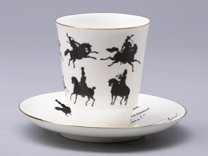 Чашка с блюдцем 165 мл форма Майская рисунок Русские писатели Толстой, арт. 81.31159.00.1, 