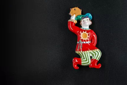 Игрушка (подвеска) Скоморох с бубном Солнечный, арт 60.14825.00.5