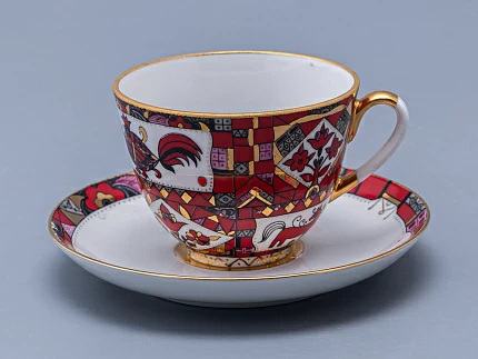 Чашка с блюдцем чайная 250 мл форма Весенняя рисунок Красный конь арт. 81.15308.00.1 Чашка с блюдцем чайная 250 мл форма Весенняя рисунок Красный конь арт. 81.15308.00.1