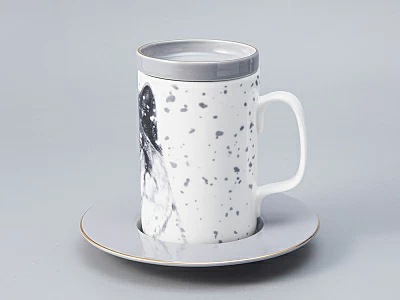 Бокал с блюдцем Тотем в подарочной упаковке, рисунок Волк, арт. 81.28374.00.1