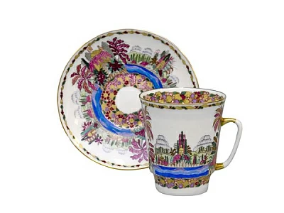 Чашка с блюдцем Черный кофе Голубое озеро арт. 81.15329.00.1