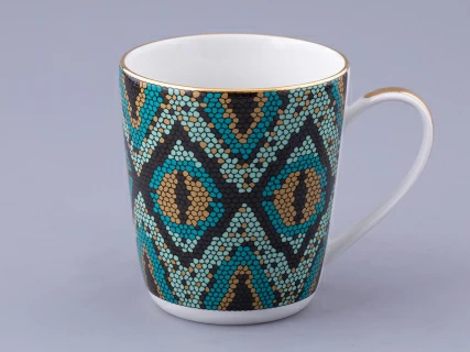 Чашка с блюдцем чайная. форма Колокол. рисунок Боа зеленый, арт. 81.32687.00.1, 