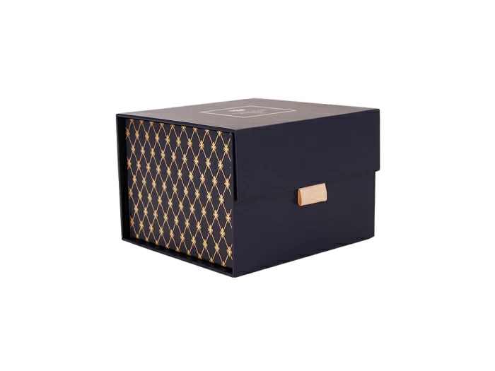 Подарочная упаковка квадратная малая синяя 130х130х94( на магнитах) арт 14.70351.02, 