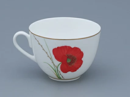 Чашка с блюдцем чайная форма Весенняя рисунок Маки, арт. 81.34141.00.1, 