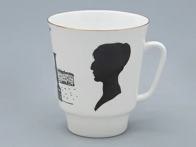 Чашка с блюдцем 165 мл форма Майская рисунок Русские писатели Ахматова, арт. 81.32129.00.1 Чашка с блюдцем 165 мл форма Майская рисунок Русские писатели Ахматова, арт. 81.32129.00.1