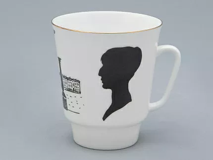 Чашка с блюдцем 165 мл форма Майская рисунок Русские писатели Ахматова, арт. 81.32129.00.1