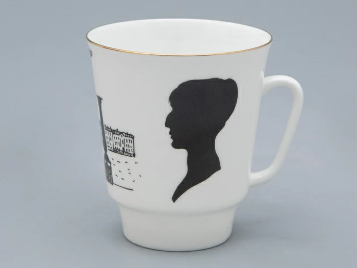 Чашка с блюдцем 165 мл форма Майская рисунок Русские писатели Ахматова, арт. 81.32129.00.1,  Чашка с блюдцем 165 мл форма Майская рисунок Русские писатели Ахматова, арт. 81.32129.00.1,