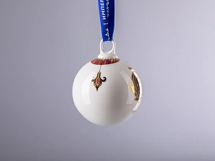 Подарочный набор из 3 елочных шаров форма Шар с петелькой 80 мм рисунок Рождественские узоры арт. 81.30683.00.1