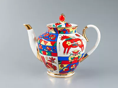 Чайник заварочный форма Весенняя рисунок Народные узоры арт. 80.60809.00.1