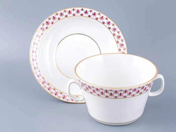 Чашка с блюдцем для бульона Молодежная Сетка-Блюз 2 арт. 81.26642.00.1, 