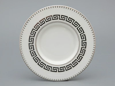 Подарочный набор Бокал с блюдцем и крышкой форма Топ рисунок Слава Веков платина, арт. 81.33063.00.1