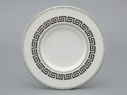 Подарочный набор Бокал с блюдцем и крышкой форма Топ рисунок Слава Веков платина, арт. 81.33063.00.1, 