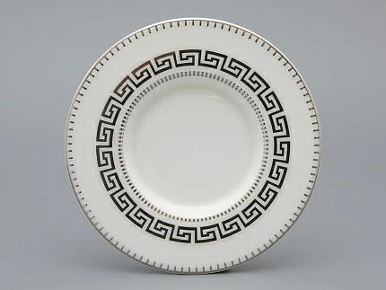 Подарочный набор Бокал с блюдцем и крышкой форма Топ рисунок Слава Веков платина, арт. 81.33063.00.1